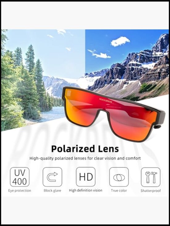 Polarized Fit Over Glasses Sunglasses, Wrap Around, UV400 Protection